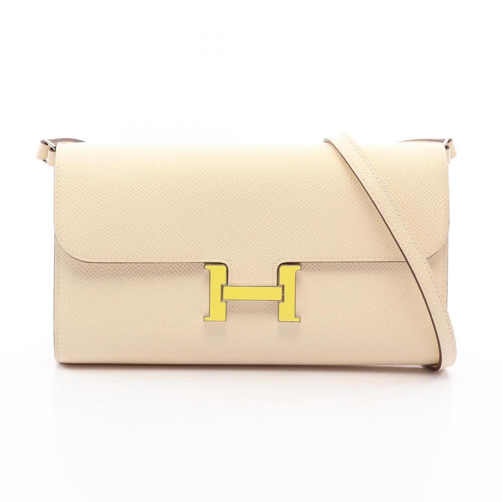 Hermes Constance Long To Go Shoulder Bag Handbag Leather Veau Epsom Women's I...